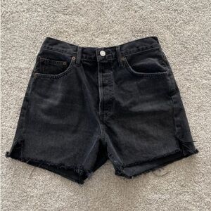 Agolde Parker long denim shorts